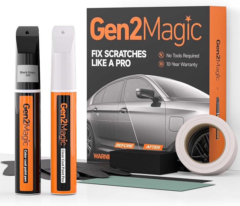 Gen2Magic Black Onyx Touch Up Paint Pen Kit for Toyota [Clear Coat Included], 202 Color Match for Scratches, Easy Scratch Repair for Toyota RAV4 Camry Corolla Tacoma Highlander 4Runner Prius & More - Image 1